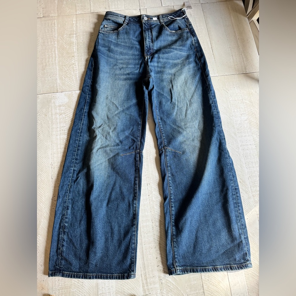 Pilcro Dark Blue Flare Wide Leg